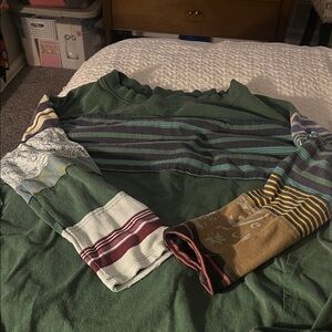 We The Free Dark Green Textured Top